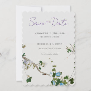 Hochzeit Minimalistische Kalligrafie Floral Save The Date