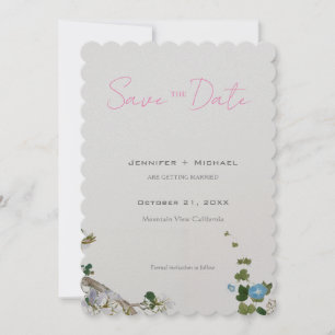 Hochzeit Minimalistische Kalligrafie Floral  Save The Date