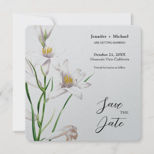 Hochzeit Minimalistische Kalligrafie Floral Save The Date