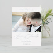 Hochzeit Minimalistische Liebe & Dank kundenspezif Folieneinladung (Stehend vorne)