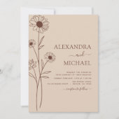 Hochzeit Minimalistischer botanischer Blumenstrauc Einladung (Vorderseite)