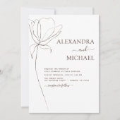 Hochzeit Minimalistischer botanischer Blumenstrauc Einladung (Vorderseite)