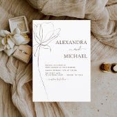 Hochzeit Minimalistischer botanischer Blumenstrauc Einladung