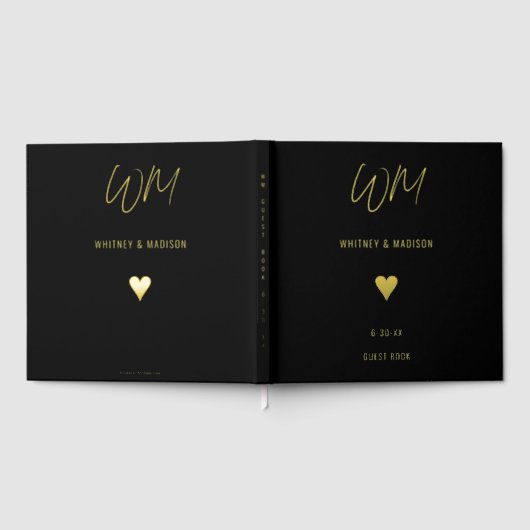 Hochzeit, Minimalistischer Foil Square Gästebuch (Voll)