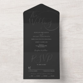 Hochzeit Minimalistischer Schrift All In One Einladung