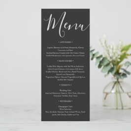 Hochzeit Minimalistischer Schrift Menükarte