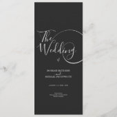 Hochzeit Minimalistischer Schrift Menükarte (Rückseite)