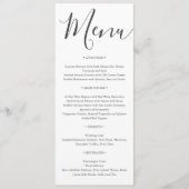 Hochzeit Minimalistischer Schrift Menükarte (Vorderseite)