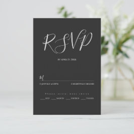 Hochzeit Minimalistischer Schrift RSVP Karte