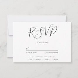 Hochzeit Minimalistischer Schrift RSVP Karte