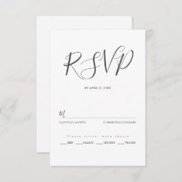 Hochzeit Minimalistischer Schrift RSVP Karte