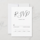 Hochzeit Minimalistischer Schrift RSVP Karte (Vorderseite)