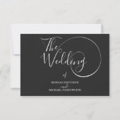 Hochzeit Minimalistischer Schrift RSVP Karte (Rückseite)