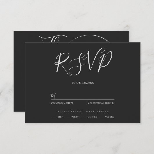 Hochzeit Minimalistischer Schrift RSVP Karte (Vorne/Hinten)