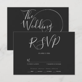 Hochzeit Minimalistischer Schrift RSVP Karte