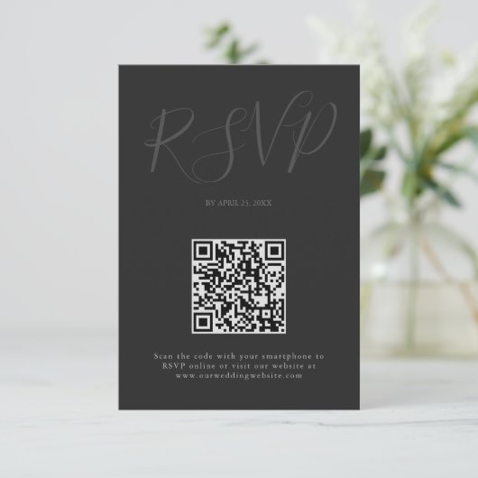 Hochzeit Minimalistischer Schrift RSVP Karte (Stehend Vorderseite)