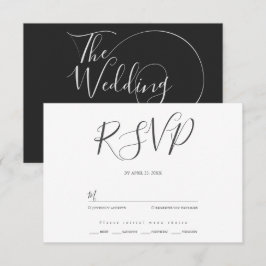 Hochzeit Minimalistischer Schrift RSVP Karte