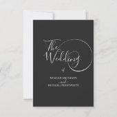 Hochzeit Minimalistischer Schrift RSVP Karte (Rückseite)