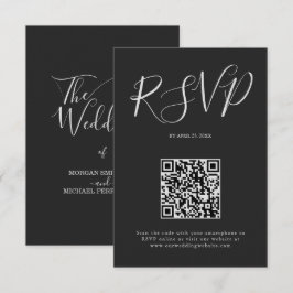 Hochzeit Minimalistischer Schrift RSVP Karte