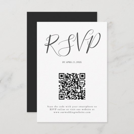 Hochzeit Minimalistischer Schrift RSVP Karte (Vorne/Hinten)