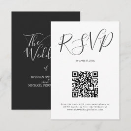 Hochzeit Minimalistischer Schrift RSVP Karte