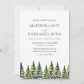 Hochzeit Minimalistischer Winterschneekiefern Einladung (Vorderseite)