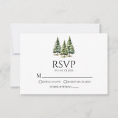 Hochzeit Minimalistischer Winterschneekiefern RSVP Karte (Vorderseite)
