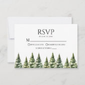 Hochzeit Minimalistischer Winterschneekiefern RSVP Karte (Vorderseite)