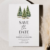 Hochzeit Minimalistischer Winterschneekiefern Save The Date