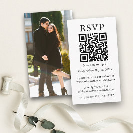 Hochzeit Minimalistisches einfaches Foto QR UAWG Begleitkarte