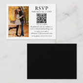Hochzeit Minimalistisches Foto Schwarz-weiß QR UAW Begleitkarte (Vorne/Hinten)