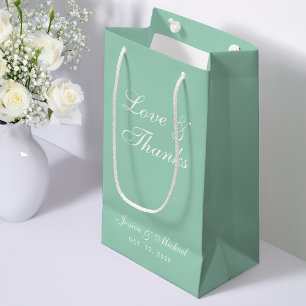 Hochzeit Mintgrüne Liebe und Dankbarkeit Kalligraf Kleine Geschenktüte