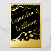 Hochzeit mit abstraktem Marmor Folieneinladung (Vorderseite)