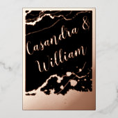 Hochzeit mit abstraktem Marmor Folieneinladung (Vorderseite)