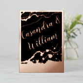 Hochzeit mit abstraktem Marmor Folieneinladung (Stehend vorne)
