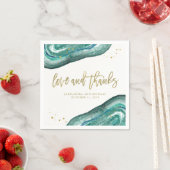 Hochzeit mit Aquamariner Wasserfarbe und Goldgeode Serviette (Beispiel)