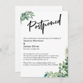 Hochzeit mit Aquarell Eukalyptus Card verschoben Einladung (Vorne/Hinten)