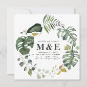 Hochzeit mit Aquarellblumen speichern Sie das Datu Save The Date (Vorderseite)