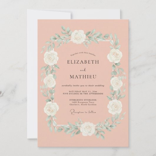 Hochzeit mit ätherischer botanischer Röte Einladung (Vorderseite)