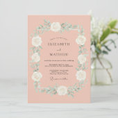 Hochzeit mit ätherischer botanischer Röte Einladung (Stehend Vorderseite)