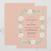 Hochzeit mit ätherischer botanischer Röte Einladung (Vorne/Hinten)