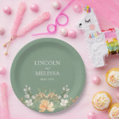 Hochzeit mit Basil, Pfirsich und Weiß Pappteller (Party)