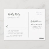 Hochzeit mit blauem Blumen Postkarte (Rückseite)