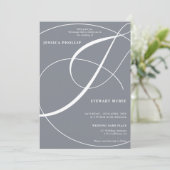 Hochzeit mit blauem Foto Einladung (Stehend Vorderseite)