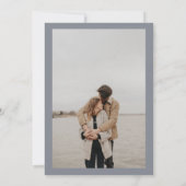 Hochzeit mit blauem Foto Einladung (Rückseite)