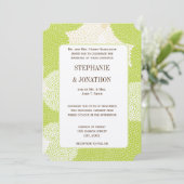 Hochzeit mit blauem und grünem Flor Einladung (Stehend Vorderseite)