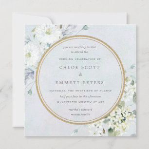 Hochzeit mit blauem und weißem Wasser Einladung