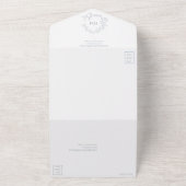 Hochzeit mit blauem Wappen All In One Einladung (Außenbereich)