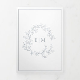 Hochzeit mit blauem Wappen Dreifach Gefaltete Einladung