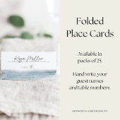 Hochzeit mit blauem Wasser an der Küste Platzkarte